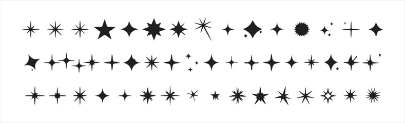 Sparkle and Starburst Icon Set – Light Glow Effect Elements, Victor illustration eps 10. 
