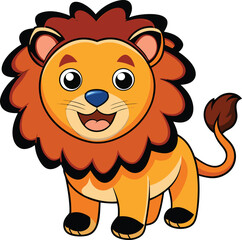  Cute Little Lion Cartoon Vector - Illustration
