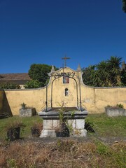 An ancient well among the crops of an abbey in Visciano, a village in the province of Naples, Italy.