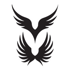 wing vector set, wing logo designs. Various artistic wing illustrations, bird, angel, bat, eagle, and minimalist wing icons for branding, tattoos,