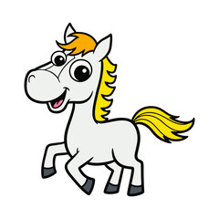 vector of a happy horse animated illustration