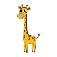 Obraz premium giraffe cartoon isolated on white