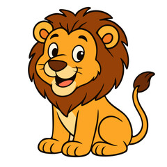 lion cartoon isolated on white © ArtDesign