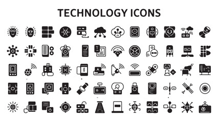 Modern vector technology icon set for web and mobile design