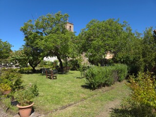 The cultivated countryside of the abbey of Visciano in the province of Naples, Italy.