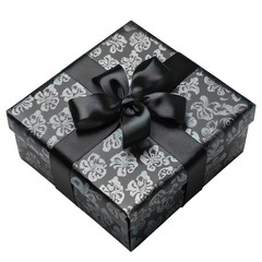 Gift box with black ribbon