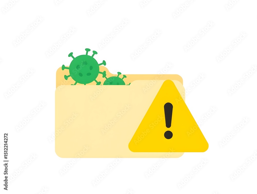 Poster infected files virus alert and data security warning