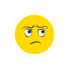 Fototapeta premium PNG illustration of emoticon collection with smirk sad evil surprised crazy laughter weird eye mouth expressive set vector scared serious design fun different colours vignetting smile