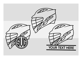 Lacrosse Helmet Monogram SVG, Lacrosse Outline, Sports Svg, Helmet Svg, Lacrosse Sticks Svg, Lacrosse Png, Lacrosse Svg Images, Cut Files