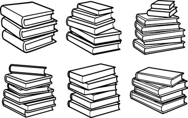 books black outline vector and illustration, coloring book page
