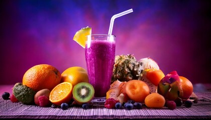 orange juice and fruits