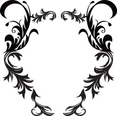 カリグラフィーのアンティークフレームイラスト素材