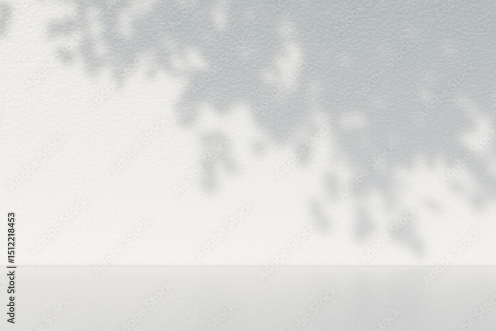 Poster minimalist empty white wall with soft shadows, perfect for modern interior or background use. 3d ren