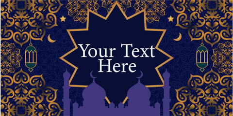 Islamic Modern banner background design, Islamic celebration Social media post cover, Islamic billboard  background design, Muslims traditional background, Eid Mubarak post, Ramadan religious template