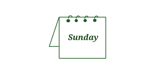  A green outline icon of a desk calendar displaying 