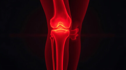 Detailed view of a human knee joint highlighting anatomy and potential injuries Generative AI