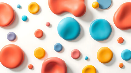 Colorful abstract shapes create a vibrant pattern on a white surface showcasing playful design elements Generative AI