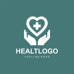 Obraz premium Health Logo with Cross and Hands