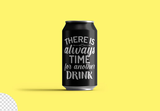 Aluminum Soda Can Mockup Isolated