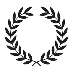 Simple black laurel wreath circle frame design