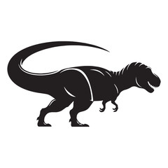 Tyrannosaurus silhouette with signature body curve – Tyrannosaurus illustration – Minimalist Tyrannosaurus vector – Dinosaur silhouette


