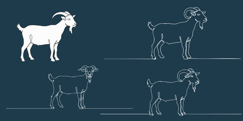 Minimalist Goat Outline for Eid