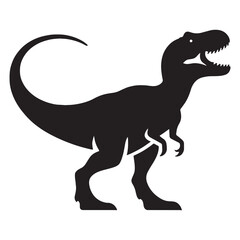Formidable Tyrannosaurus silhouette in dynamic stance – Tyrannosaurus illustration – Minimalist Tyrannosaurus vector – Dinosaur silhouette

