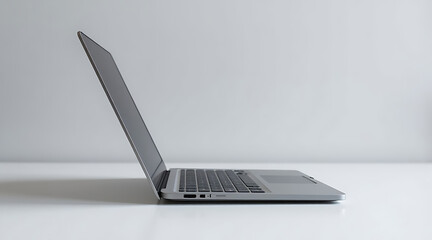 Laptop positioned on a clean surface showcasing sleek design and modern technology Generative AI