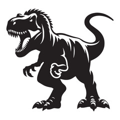 Tyrannosaurus silhouette with thunderous frame – Tyrannosaurus illustration – Minimalist Tyrannosaurus vector – Dinosaur silhouette

