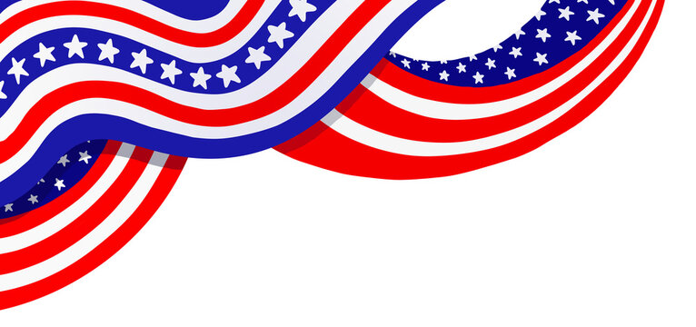 Waving American Flag Stripes Illustration