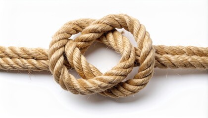 Fototapeta premium A perfectly tied rope knot showcasing strength, reliability, nautical precision, teamwork, and practical skills used in boating or survival training
