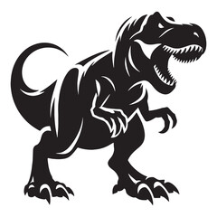 Clean-lined Tyrannosaurus silhouette in motion – Tyrannosaurus illustration – Minimalist Tyrannosaurus vector – Dinosaur silhouette

