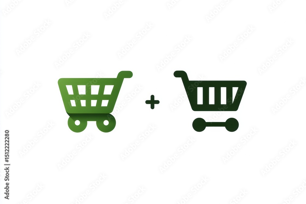 Poster grocery cart transforms into smart delivery icon for efficient shopping solution