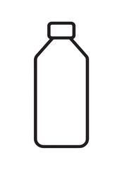 Simple Monochrome Bottle Line Art – Minimal Black and White Vector Illustration