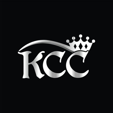 Initial letter KKC logo with crown vector