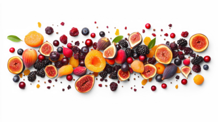 Assorted Dried Fruits on Transparent Background