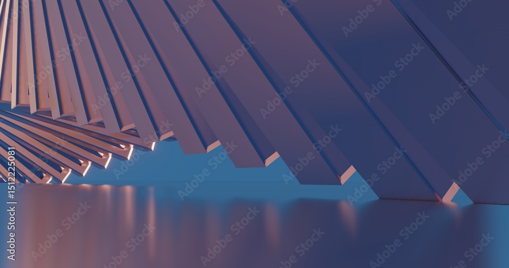 Poster 3d rendering architecture background building geometric shape