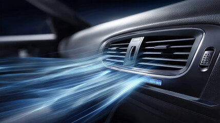 Cool breeze flows from car air conditioner with high energy and realistic styling