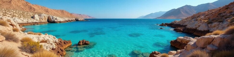 Vibrant coral reefs, turquoise waters, Eilat's rocky coastline , wallpaper, desert, landscape