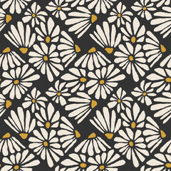 Trendy minimalist seamless botanical pattern with abstract creative hand drawn composition