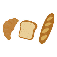 食パン　クロワッサン　フランスパン　bread