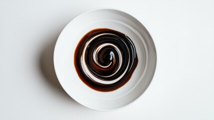 Swirling Balsamic Vinegar in a White Bowl.