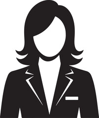 Confident Businesswoman with Arms Crossed Black and White Silhouette
