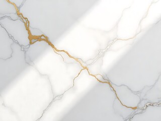 Elegant White Marble Background with Golden Veins &ndash; Luxury Stone Texture