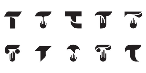 Ten creative letter t logo design variations