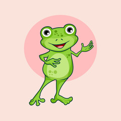 cute cartoon green frog character
