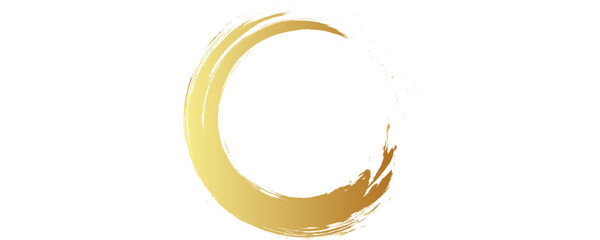 gold circle frame, hand-drawn golden circle, brush ornament.