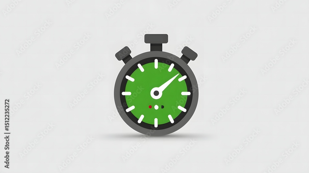 Poster minimalistic green clock design highlighting the unique aesthetic of timekeeping with a striking gre