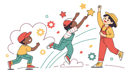 An Energetic Tribute to Unity and Joy in Childhood Style