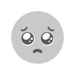 Fototapeta premium うるうるした涙目のぴえん顔のかわいい絵文字 - お願い･心配･悲しい感情の素材